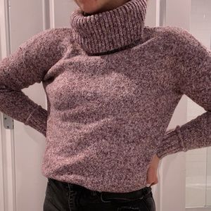 Purple turtleneck sweater